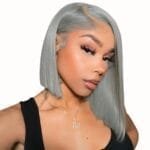 Gray straight bob wig