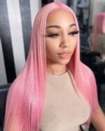 Pink Straight Lace Wig - Image 2