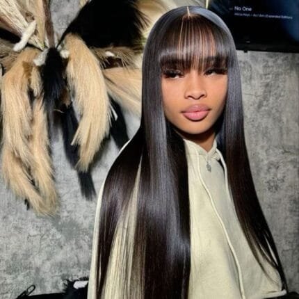 Straight wig with bang