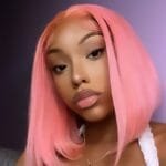 Pink Straight Bob Wig - Image 3