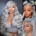 Gray bodywave lace wig