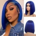 Blue Straight Bob Wig