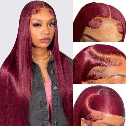 99J Red Straight Wig